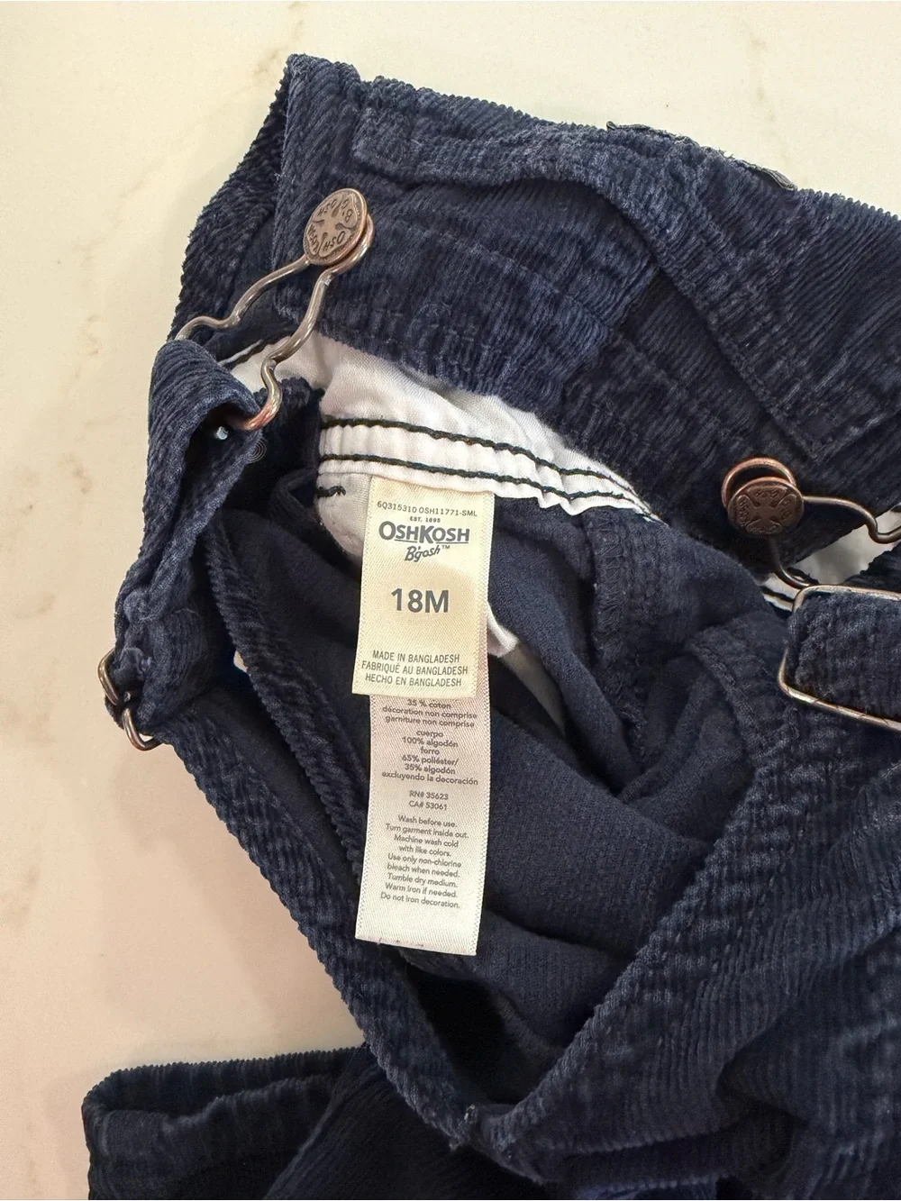 OshKosh B'gosh Navy Corduroy Overalls